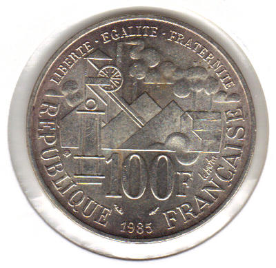 100F900-1985-2 - Philatélie 50 - pièce française de 100 francs