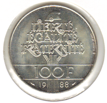 100F903-1988-2 - Philatélie 50 - pièce française de 100 francs