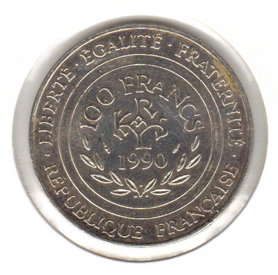 100F905-1990-2 - Philatélie 50 - pièce française de 100 francs