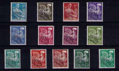 Préo 106 à 118 - Philatélie 50 - timbres de France préoblitérés N° Yvert et Tellier 106 à 118