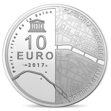 10 € UNESCO 2017 - Philatelie - pièce de monnaie - Monnaie de Paris - Concorde et Assemblée Nationale