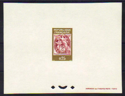1415 - Philatelie - épreuve de luxe - timbre de France de collection