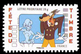 162/4151 - Philatélie 50 - timbre de France - timbre de collection Yvert et Tellier - Tex Avery Le loup et la girl - Fête du timbre - 2008