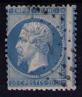 22 - Philatélie 50 - timbre de France classique avec variété N° Yvert et Tellier 22 - piquage à cheval
