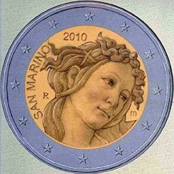 2 € Saint Marin - 2 - Philatélie 50 - pièces de monnaie de collection - pièces 2 euros commémorative Saint Marin 2010