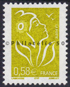 3735 - Philatélie 50 - timbre de France neuf sans charnière - timbre de collection Yvert et Tellier - Marianne de Lamouche - 2005