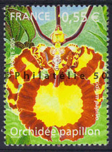 3765- Philatélie 50 - timbre de France neuf sans chanrière - timbre de collection Yvert et Tellier - Série nature, Fleurs, Orchidées - 2005