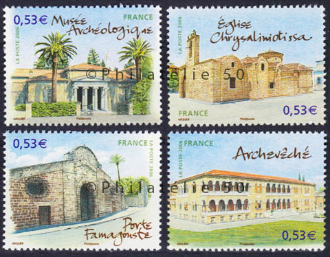 3928-3931 - Philatélie 50 - timbre de France  timbre de collection Yvert et Tellier  Capitales européènnes Nicosie Chypre 2006