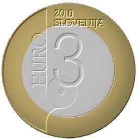 3 € Slovénie 2010 - pièces de monnaies euros de Slovénie 1