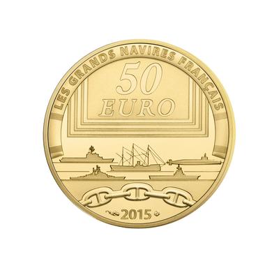 50 € Colbert - Philatelie - pièce de monnaie euros - Monnaie de Paris - Les grands navires français