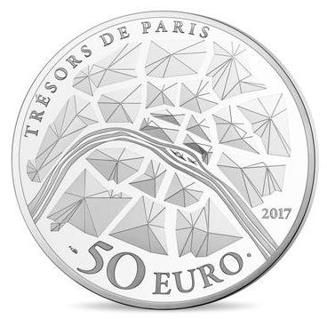 50 € La Bastille - Philatelie - pièce en argent - Monnaie de Paris - trésors de Paris