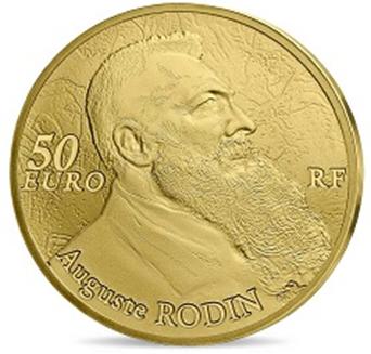 50 € Rodin - Philatelie - pièce de monnaie - collection 7 arts - pièces de monnaies de collection
