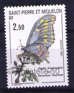 534 timbre de collection de Saint-Pierre et Miquelon 1991