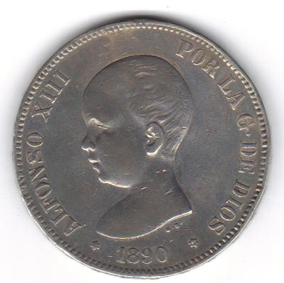 5 pesetas 2 - Philatelie - pièce de monnaie espagnole en argent