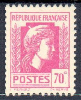 635a - Philatélie - timbre de France avec variété N° Yvert et Tellier 635 a - timbre de France de collection