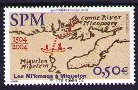 818 timbre de collection Yvert et Tellier timbre de Saint-Pierre et Miquelon  2004