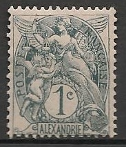 ALEX19a - Philatélie - Timbre d'Alexandrie N° 19a du catalogue Yvert et Tellier - Timbres de collection