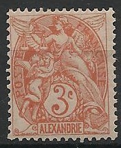 ALEX21 - Philatélie - Timbre d'Alexandrie N° 21 du catalogue Yvert et Tellier - Timbres de collection