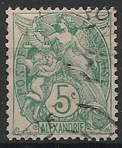 ALEX23obli - Philatélie - Timbre d'Alexandrie N° 23 du catalogue Yvert et Tellier - Timbres de collection
