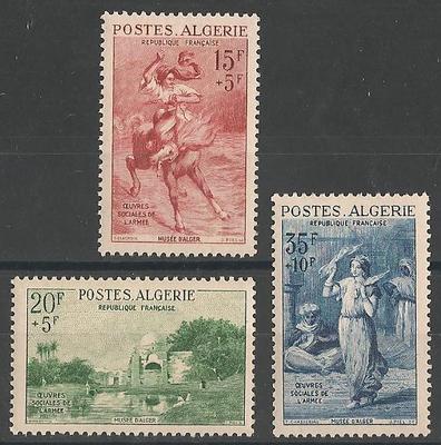 ALG346-348 - Philatélie - Timbres d'Algérie avant indépendance N° Yvert et Tellier 346 à 348 - Timbres de colonies françaises