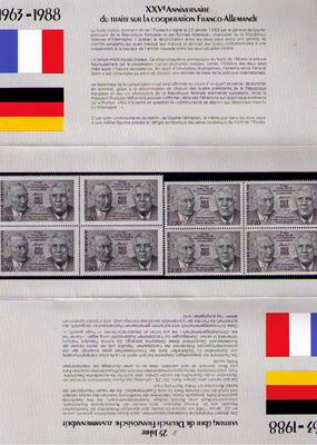 Emission commune - timbres de France et d'Allemagne - Philatélie 50 - 1988 - 2