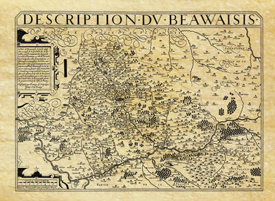 Carte régionale de la Beauvaisis - Philatélie - Reproductions de cartes géographiques anciennes