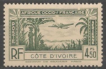 COTIPA3 - Philatélie - Timbre Poste Aérienne de Côte d'Ivoire N° Yvert et Tellier 3 - Timbres de colonies françaises - Timbres de collection