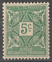 COTITAX9 - Philatélie - Timbre Taxe de Côte d'Ivoire N° Yvert et Tellier 9 - Timbres de colonies françaises - Timbres de collection