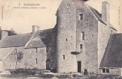 CPA50SUR24101720 - Philatelie - Carte postale ancienne de l'Ancien Château Féodal de Surtainville - Cartes postales anciennes de collection