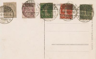 CPCachetAllemandMulhouse - Philatelie - Carte postale avec cachet allemand de Mulhouse oblitérent le timbre - Timbres sur lettre
