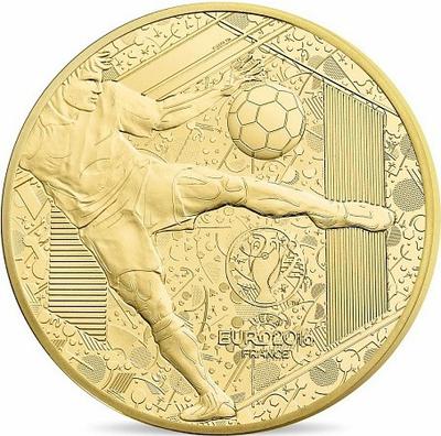 EURO OR - Philatelie - pièce Monnaie de Paris - euro foot 2016