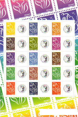 F3925A- Philatelie - feuilet de timbres de France personnalisés Marianne de Lamouche - timbres de France de collection