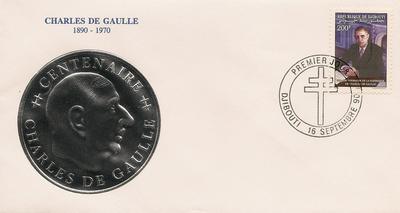 FDCdjiboutiDeGaulle670 - Philatélie - Enveloppe 1er jour de Djibouti général de gaulle - Enveloppes 1er jour de collection