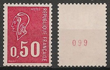 FR1664b - Philatélie - Timbre de France N° 1664b du catalogue Yvert et Tellier numéro rouge - Timbres de collection