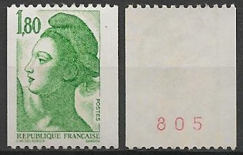 FR2378b - Philatélie - Timbre de France N° 2378b du catalogue Yvert et Tellier numéro rouge - Timbres de collection
