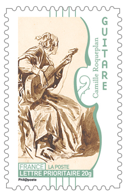 Guitare - Philatélie 50 - timbre de France autoadhésif - timbres de collection