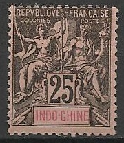 INDO10 - Philatélie - Timbre d'Indochine N° yvert et tellier 10 - Timbres de colonies françaises