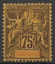 INDO14 - Philatélie - Timbre d'Indochine N° yvert et tellier 14 - Timbres de colonies françaises