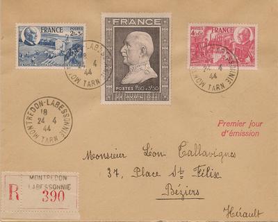 LETTRE-Pétain - Philatélie - Lettre de collection premier jour d'émission maréchal Pétain - Timbres sur lettre