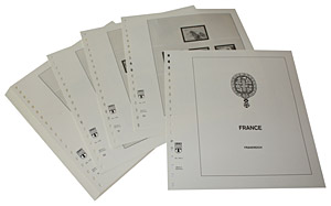 LIT132a - Philatélie 50 - feuilles pré imprimées pour timbres de France - marque LINDNER