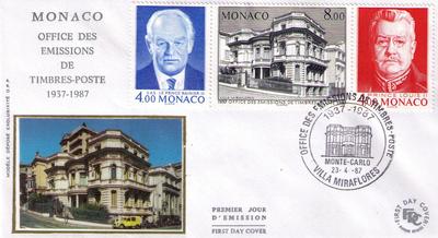 Monaco - Philatélie 50 - enveloppe premier jour de Monaco - timbres de Moncao de collection