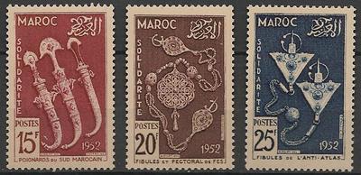 MAR320-322neufs - Philatélie - Timbres du Maroc N° Yvert et Tellier 320 à 322 - Timbres de colonies françaises avant indépendance - Timbres de collection