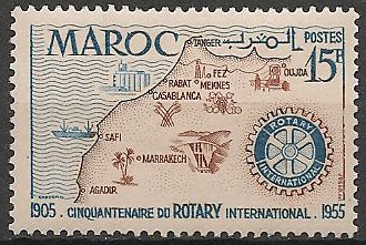 MAR344 - Philatélie - Timbre du Maroc N° Yvert et Tellier 344 - Timbres de colonies françaises avant indépendance - Timbres de collection