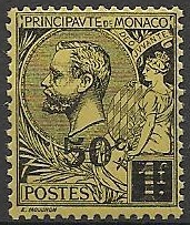 MON53 - Philatélie - Timbre de Monaco N° 53 du catalogue Yvert et Tellier neuf - Timbres de collection