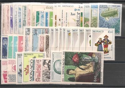 MONANNEE1984 - Philatelie - Année complète 1984 de timbres de Monaco - Timbres de Monaco