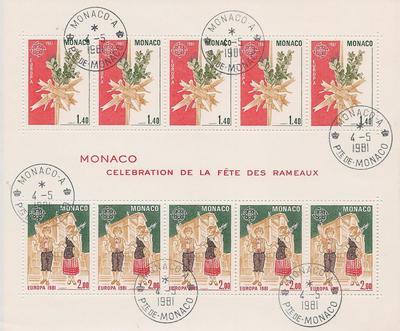 MONBF19obli - Philatélie - Bloc feuillet de Monaco N° 19 du catalogue Yvert et Tellier oblitéré - Timbres de collection