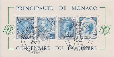 MONBF33obli - Philatélie - Bloc feuillet de Monaco N° 33 du catalogue Yvert et Tellier oblitéré - Timbres de collection