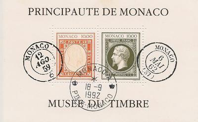 MONBF58obli - Philatélie - Bloc feuillet de Monaco N° 58 du catalogue Yvert et Tellier oblitéré - Timbres de collection