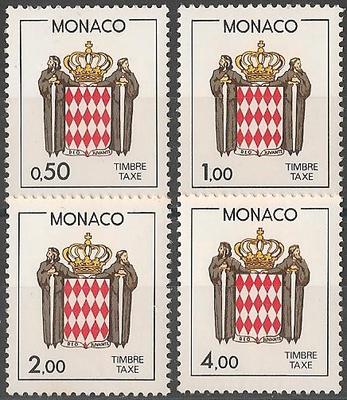 MONT83-86 - Philatélie - Timbres taxe de Monaco N° Yvert et Tellier 83 à 86 - Timbres de Monaco - Timbres de collection