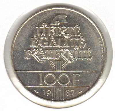 100F902-1987-2 - Philatélie 50 - pièce française de 100 francs